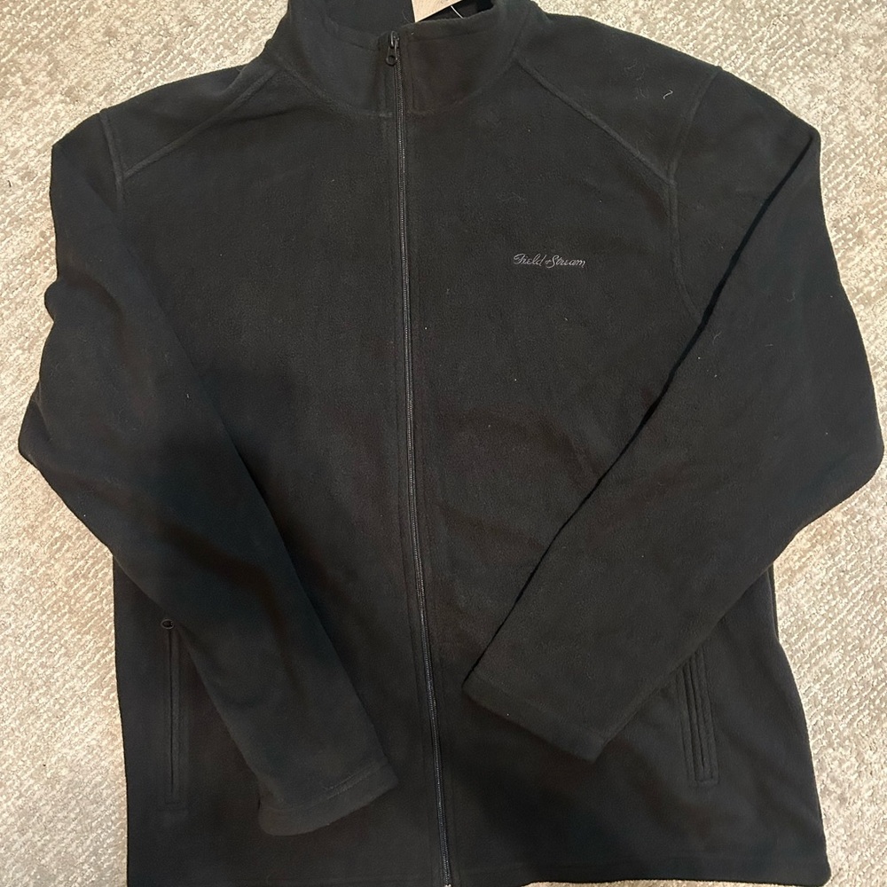 New Field and Stream Black Full-Zip Jacket, Fleece